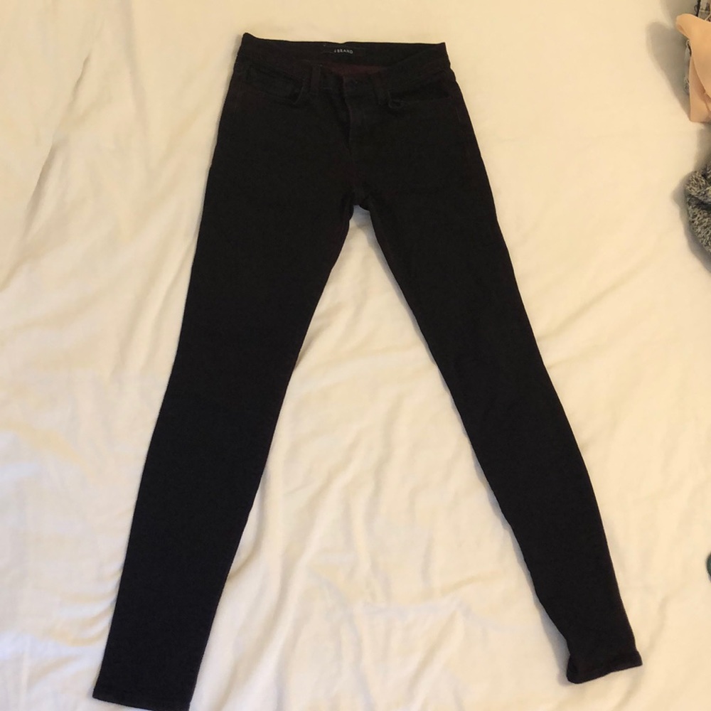 J brand wine-colored skinny jeans